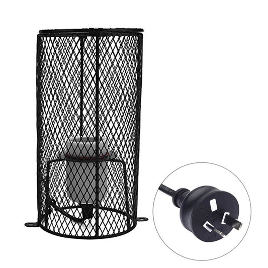 Reptile Ceramic Light Holder Shade Anti-Scald Heater Guard Pet Amphibian Heating Bulb Lampshade AU Plug  Alvena   