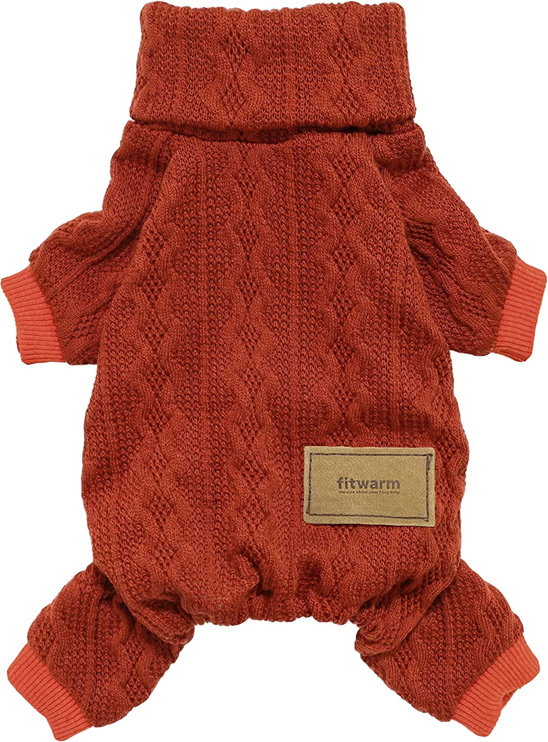 Fitwarm Turtleneck Knitted Dog Sweaters Winter Outfits Pet Coats Cat Clothes Blue Small Animals & Pet Supplies > Pet Supplies > Dog Supplies > Dog Apparel Fitwarm Dark Orange XX-Large 