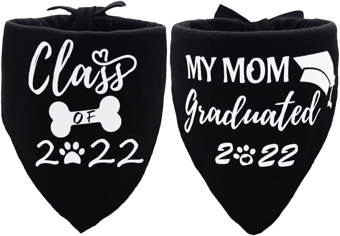 2 Pack Graduation Dog Bandana Class of 2022 My Mom Graduated 2022 for Small Medium Large Pet Holiday Costume Animals & Pet Supplies > Pet Supplies > Dog Supplies > Dog Apparel Barleygoo   