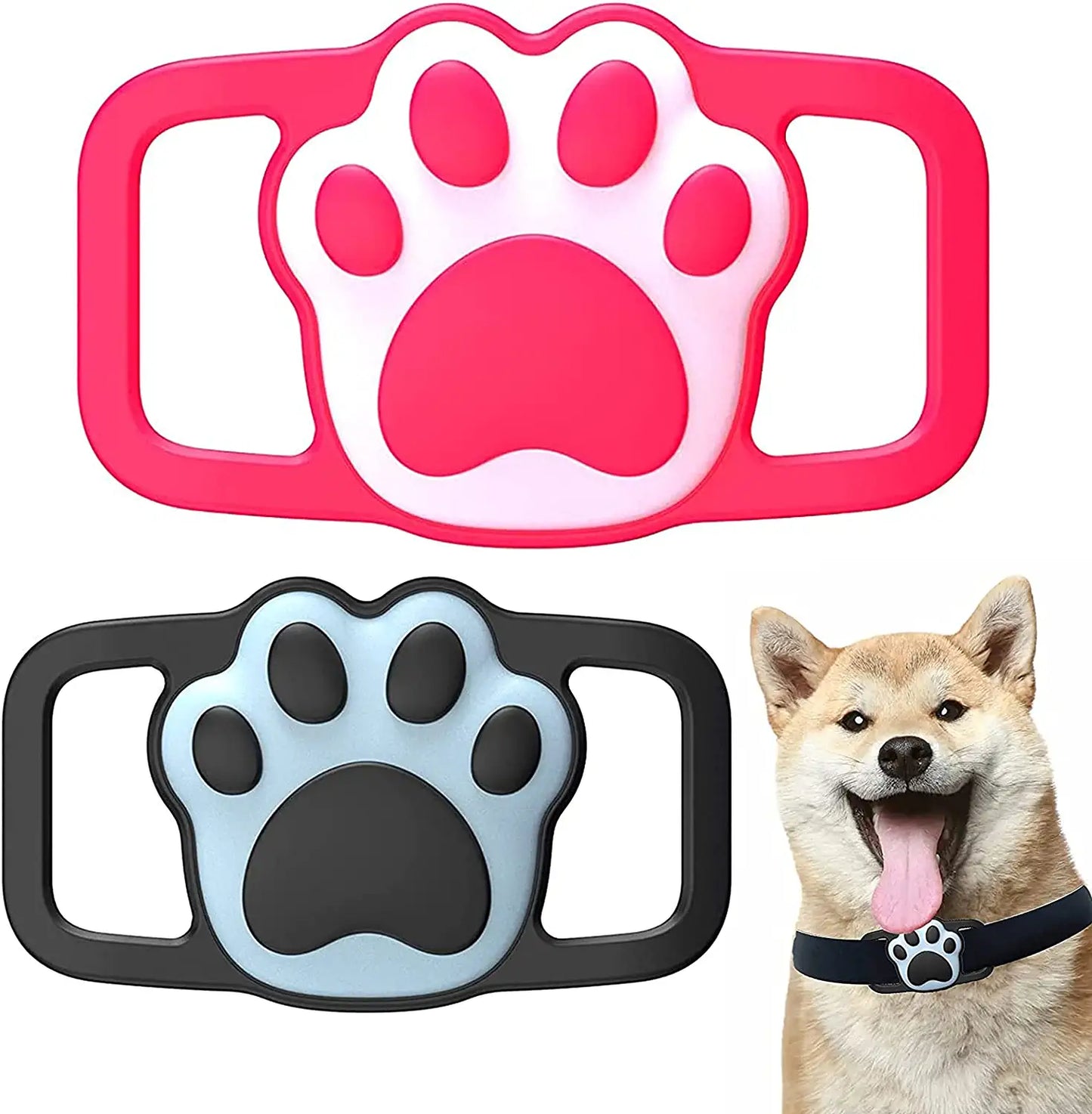 Neotrixqi Airtag Dog Collar Holder, Silicone Airtag Holder Accessories for Apple Airtags Tracker, Air Tag Case for Air Tags Pet Collar Airtag Loop Necklace Backpack Bag