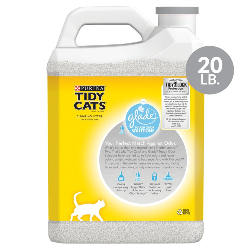 Tidy Cats Purina with Glade Tough Odor Solutions Clear Springs Clumping Cat Litter (2) 20 Lb Animals & Pet Supplies > Pet Supplies > Cat Supplies > Cat Litter Purina   