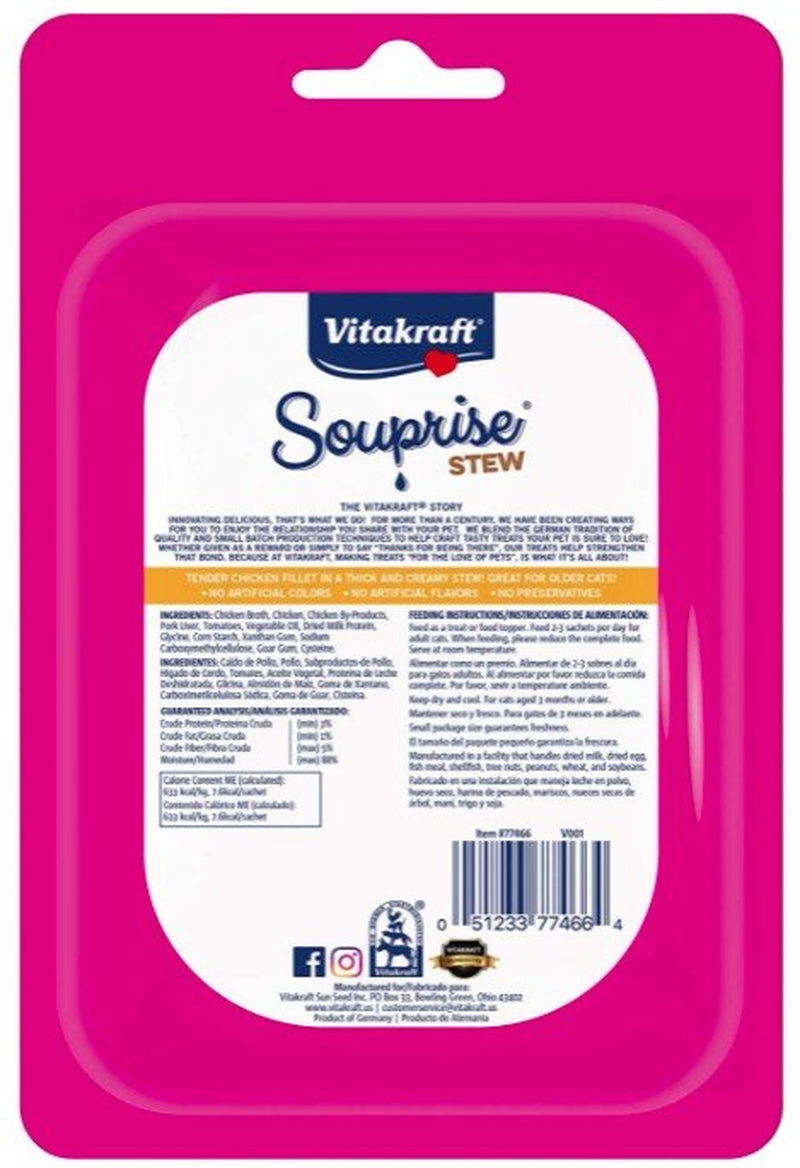 Vitakraft Souprise Stew Lickable Cat Treat Chicken and Tomato Animals & Pet Supplies > Pet Supplies > Cat Supplies > Cat Treats Vitakraft   