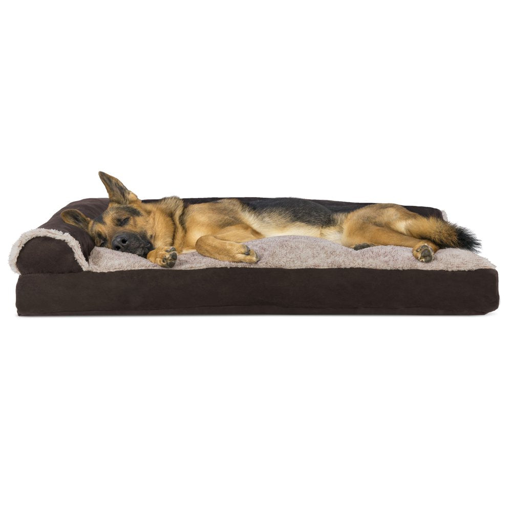 Furhaven Pet Products | Faux Fur & Suede Chaise Lounge Pillow Sofa-Style Pet Bed for Dogs & Cats, Espresso, Jumbo Animals & Pet Supplies > Pet Supplies > Cat Supplies > Cat Beds FurHaven Pet   