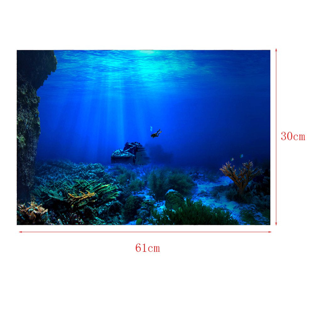 Background Paper Wallpaper Decor for Aquarium Tank Sea 61X30Cm Marine 61X30Cm Animals & Pet Supplies > Pet Supplies > Fish Supplies > Aquarium Decor Colcolo   