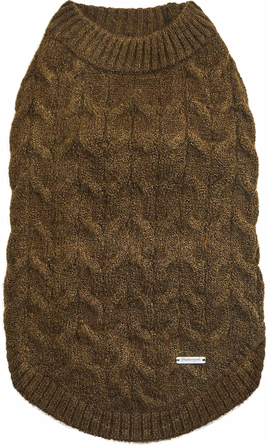 Blueberry Pet Classic Fuzzy Textured Knit Pullover Turtle-Neck Dog Sweater in Mustard Yellow, Back Length 12", Pack of 1 Clothes for Dogs Animals & Pet Supplies > Pet Supplies > Dog Supplies > Dog Apparel Blueberry Pet Dark Olive, Crew-neck 20 inch (Pack of 1) 