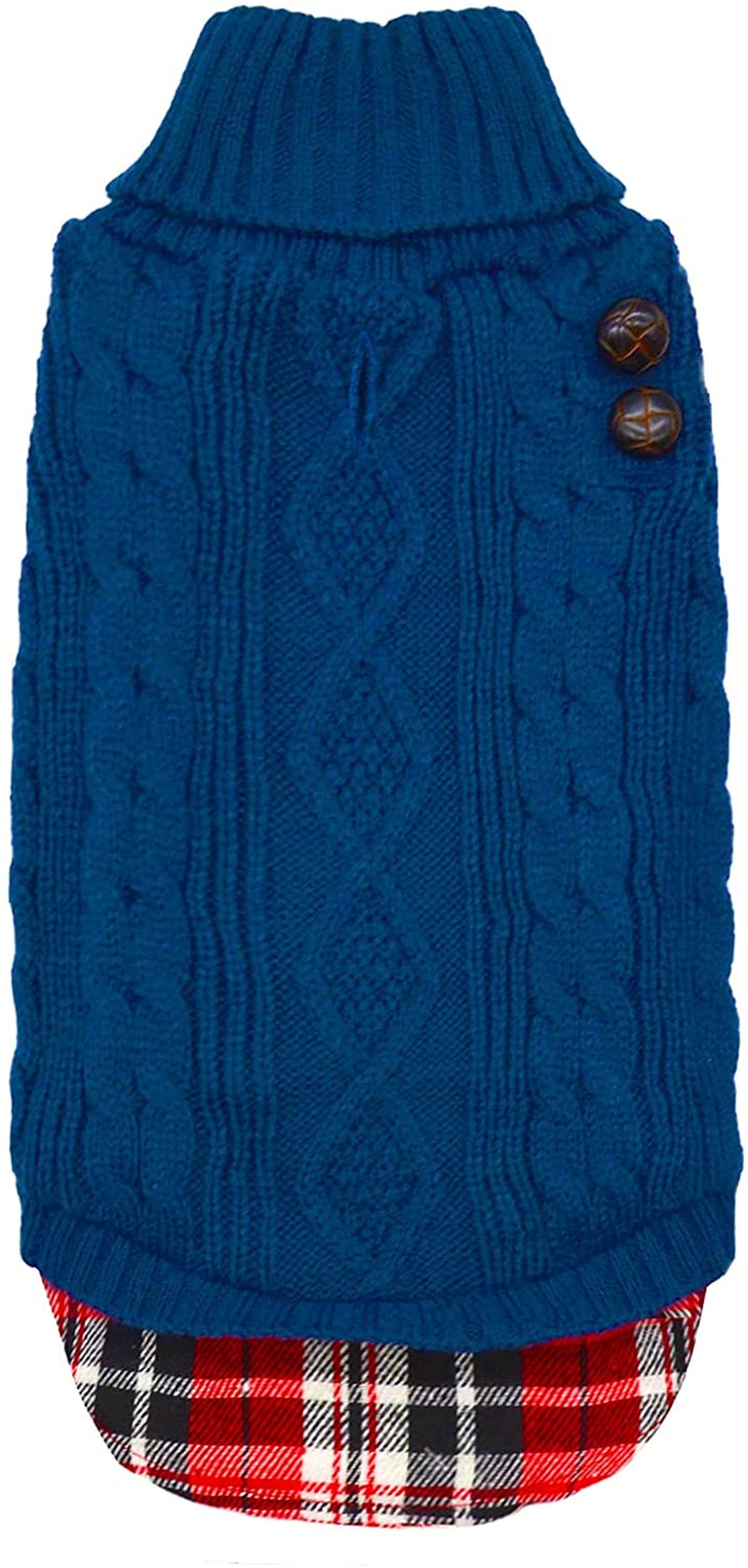 KYEESE Medium Dog Sweaters with Leash Hole Doggie Pullover Sweater Knitwear Knit Warm Pet Coat for Fall Winter Animals & Pet Supplies > Pet Supplies > Dog Supplies > Dog Apparel kyeese Navyblue Medium (Pack of 1) 