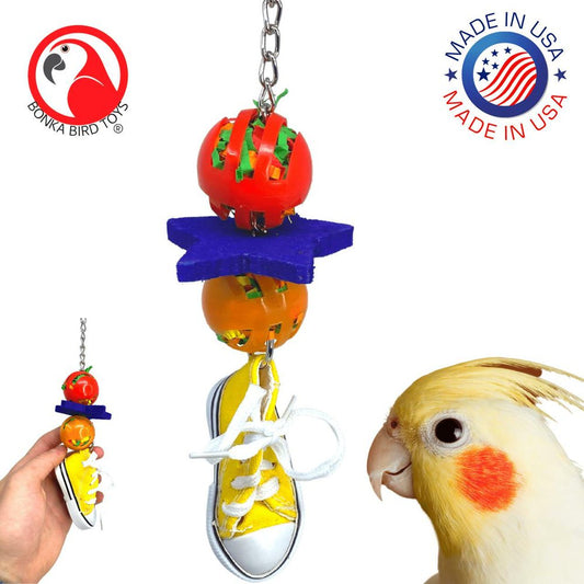 Bonka Bird Toys 2259 Stuffball Sneaker Small Medium Bird Toy Animals & Pet Supplies > Pet Supplies > Bird Supplies > Bird Gyms & Playstands Bonka Bird Toys   