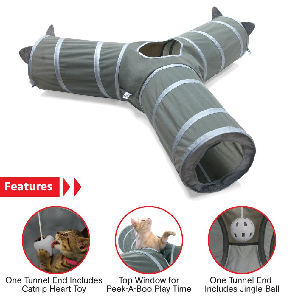 Kitty City Gray Pop-Up 3-Way Cat Tunnel, Cat Bed, Cat Toy for Cats and Kittens Animals & Pet Supplies > Pet Supplies > Cat Supplies > Cat Toys Sport Pet   