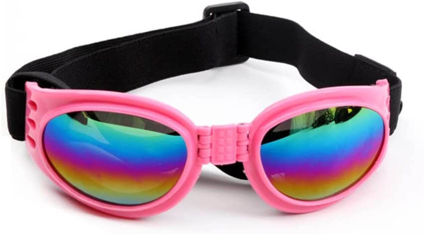 Mekek Pet Dog Sunglasses Summer Windproof Foldable Sunscreen Anti-Uv Goggles Eye Wear UV Protection Doggy Goggles Adjustable Pet Supplies Pink One Size Animals & Pet Supplies > Pet Supplies > Dog Supplies > Dog Apparel Mekek pink one size  