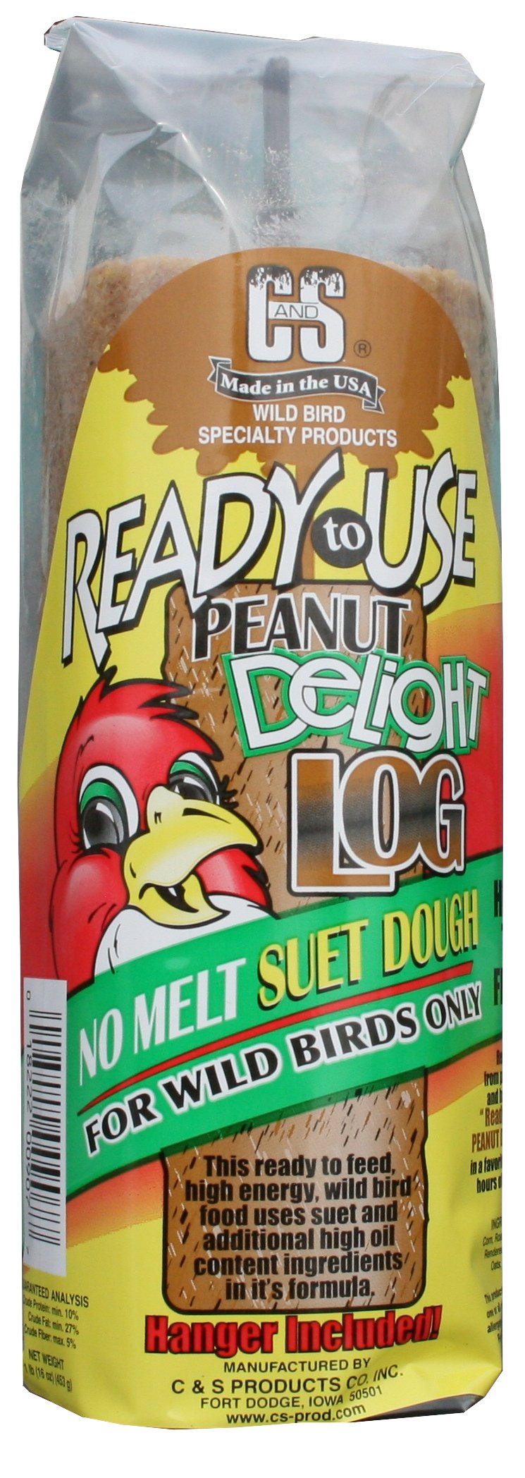 C&S Peanut Delight Ready to Use, 1 Lb Log, Wild Bird Food Animals & Pet Supplies > Pet Supplies > Bird Supplies > Bird Food Central Garden and Pet   