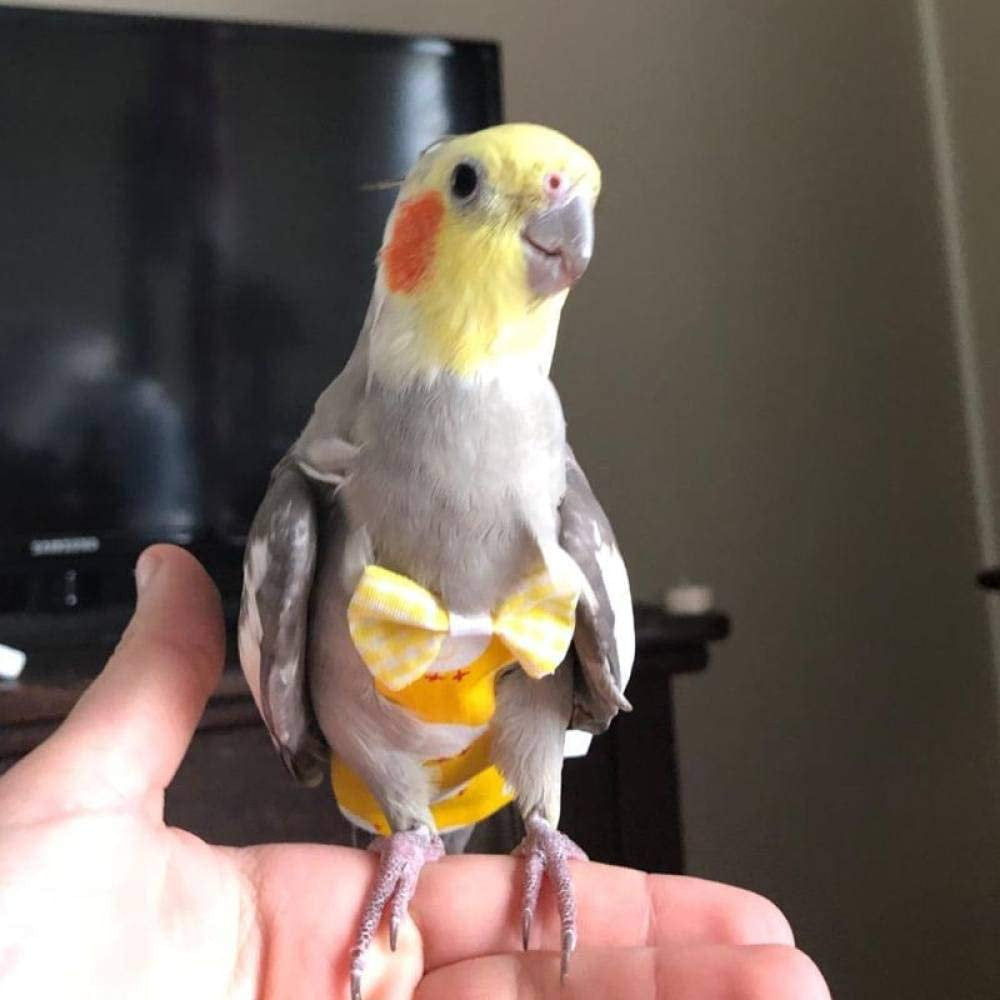 Washable Reusable Parrot Flight Suits Budgie Bird Diaper Funny Bird Flying Suit Liners Bird Nappy Pee Pad Hand Made Clothes for Cockatiel Animals & Pet Supplies > Pet Supplies > Dog Supplies > Dog Diaper Pads & Liners BYDEZCON   