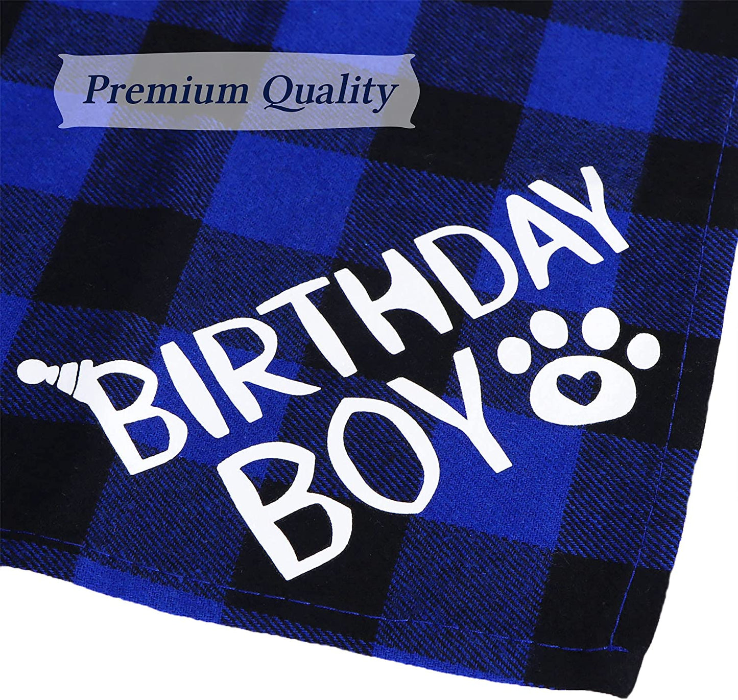 STMK Dog Birthday Bandana, Dog Birthday Boy Plaid Bandana Triangle Scarf for Medium Large Dog Birthday Supplies Animals & Pet Supplies > Pet Supplies > Dog Supplies > Dog Apparel STMK   