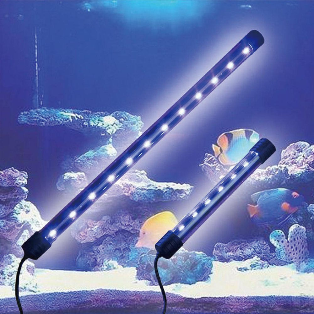 Aquarium Light Fish Tank Waterproof 5730 T4LED Light Bar Aquatic Lamp Submersible 17Cm Fluorescent Diving Lights Blue and White