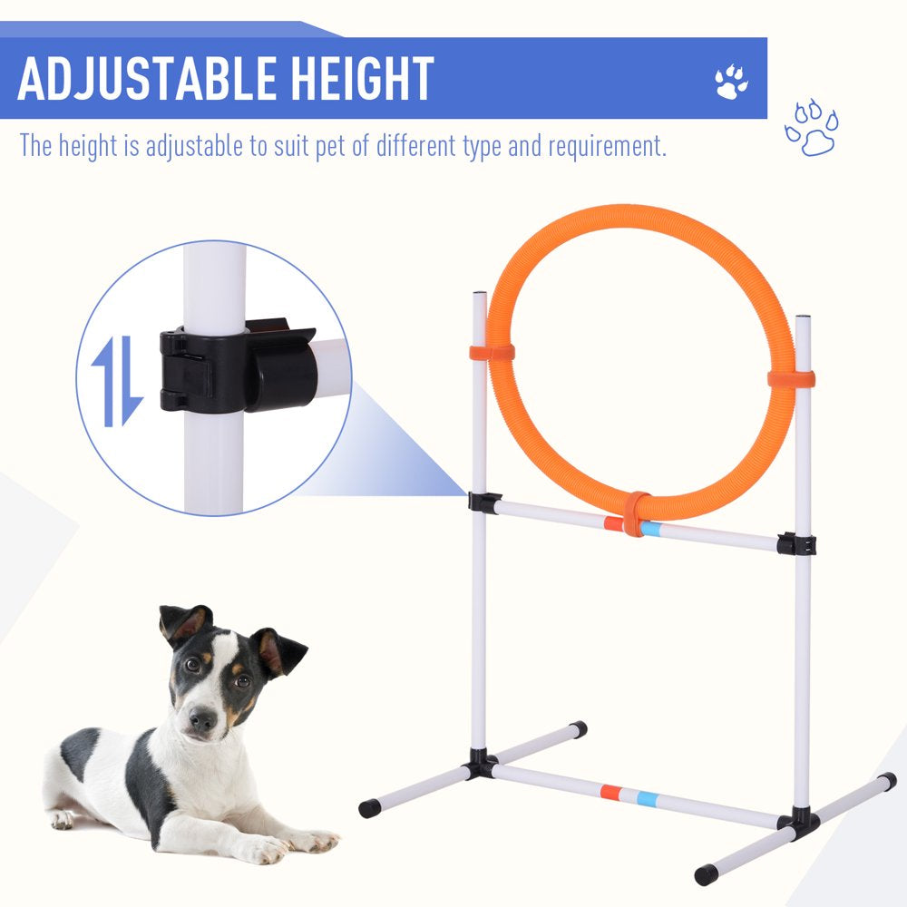 Pawhut 5 Piece Outdoor Game Dog Agility Training Equipment Set Agility Starter Kit Jumping Ring Hurdle Bar Tunnel Animals & Pet Supplies > Pet Supplies > Dog Supplies > Dog Treadmills Aosom LLC   