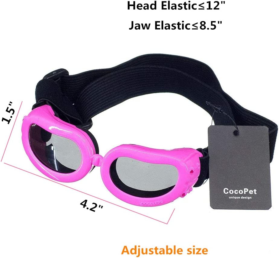 New Version Cocopet Adorable Dog Goggles Pet Sunglasses Eye Wear UV Protection Waterproof Sunglasses for Puppy Dogs Small Medium XS Pink Animals & Pet Supplies > Pet Supplies > Dog Supplies > Dog Apparel cocopet   