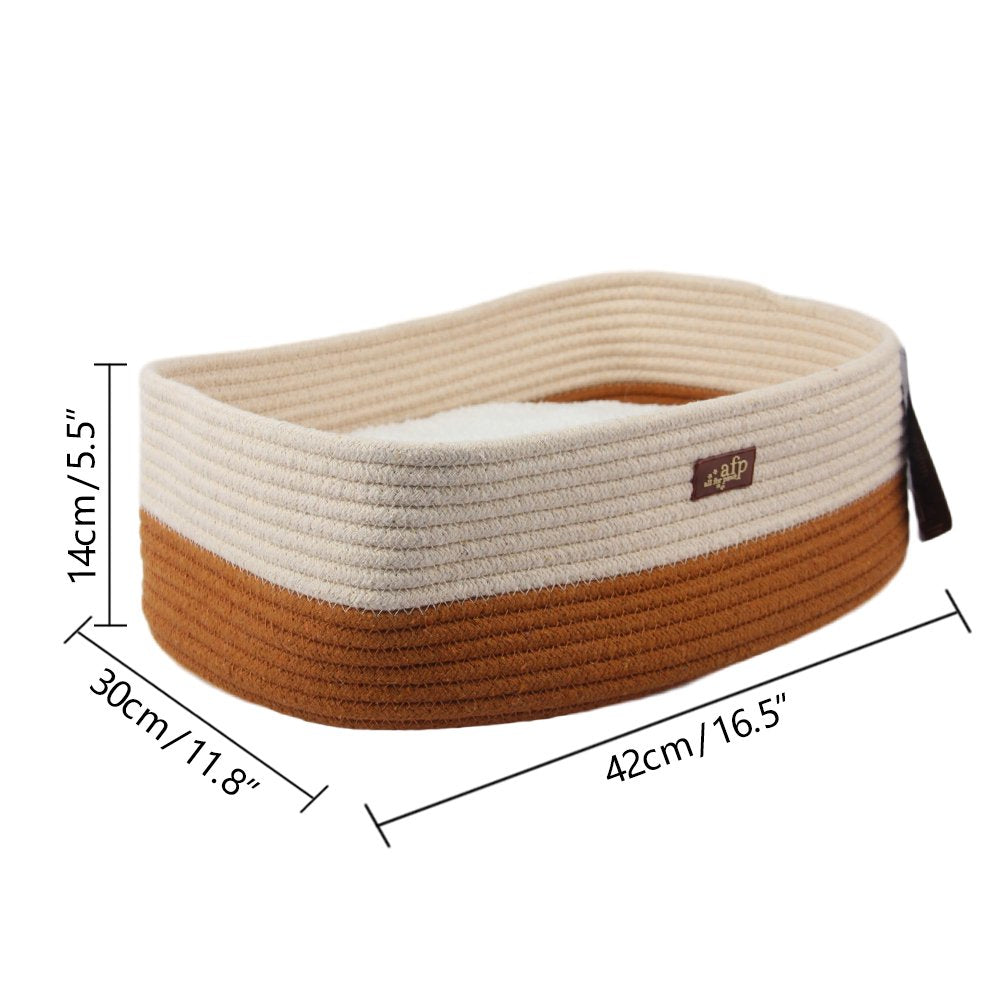 All for Paws Oval Cat Bed with Special Weaving Design, Super Soft Durable Pet Bed with Firm Breathable Cotton Animals & Pet Supplies > Pet Supplies > Cat Supplies > Cat Beds All For Paws   