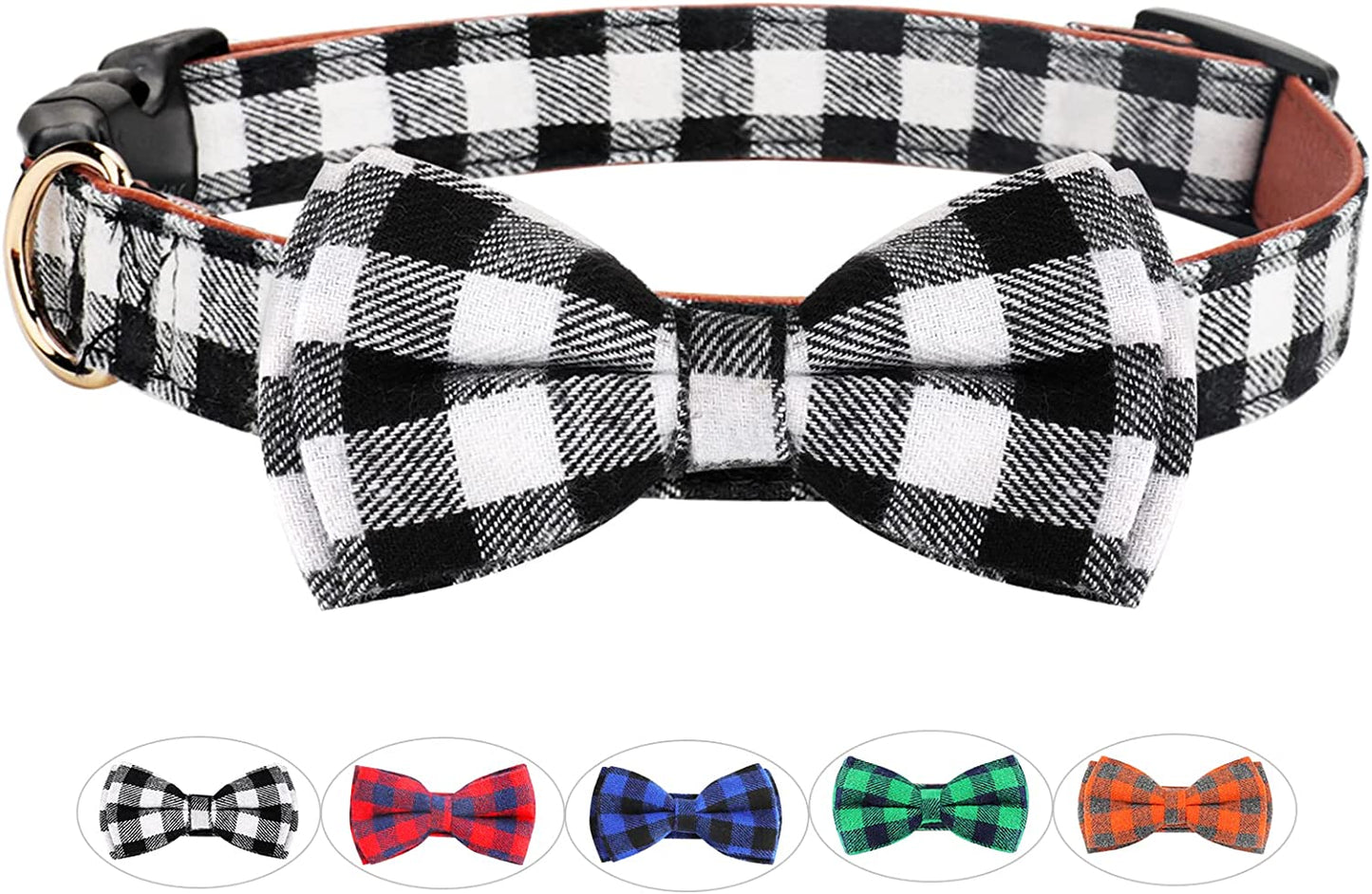 Dog Bow Tie Collar, Funow Plaid Bow Tie Dog Collar Unique Buckle Soft Comfortable, Adjustable Comfy Bowtie for Small Medium Large Dogs Cats Pets Durable Cotton Best Gift Cute Bowtie Detachable S Red Animals & Pet Supplies > Pet Supplies > Dog Supplies > Dog Apparel Funow Black ys/m 