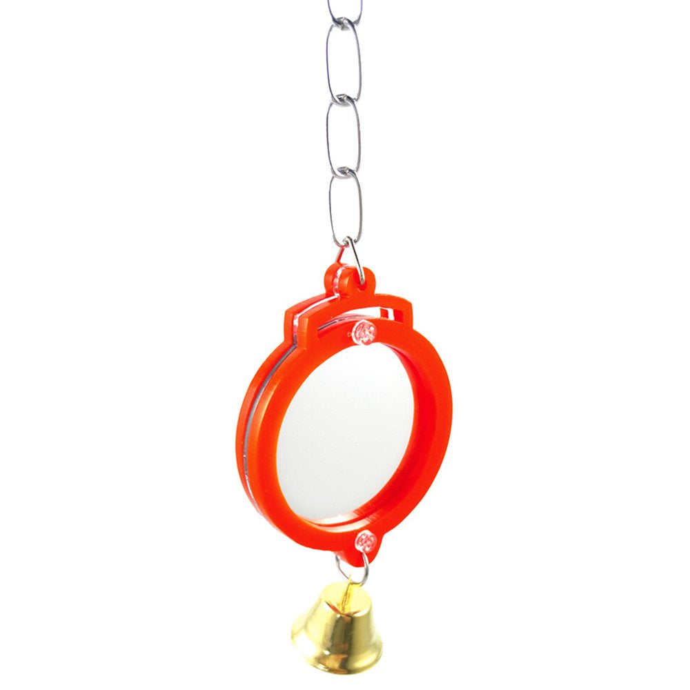 SPRING PARK Pet Bird round Heart Shape Mirror with Bell Interactive Parrot Toy Bird Cage Mirror for Cockatiel Parakeets Canaries Budgie Animals & Pet Supplies > Pet Supplies > Bird Supplies > Bird Toys SPRING PARK   