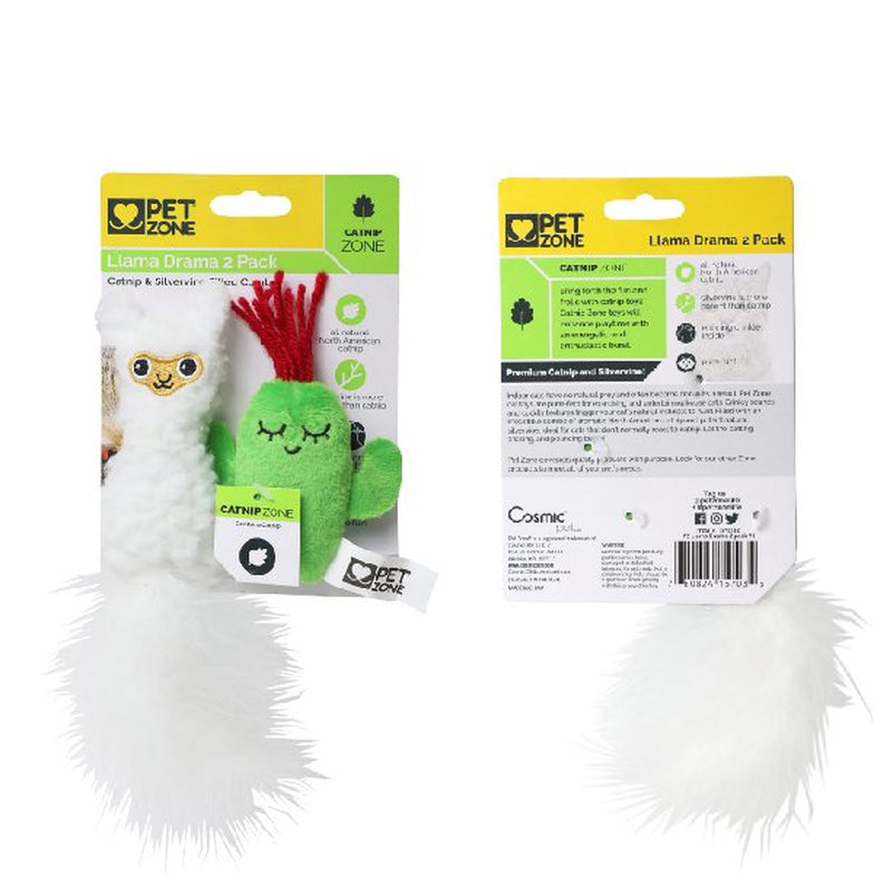 Pet Zone Llama Drama Plush Catnip Filled Cat Toys for Cats and Kittens, 2 Pack Animals & Pet Supplies > Pet Supplies > Cat Supplies > Cat Toys Our Pets   