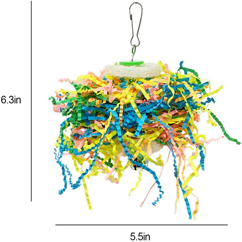Bird Parrots Shredding Toys Parakeet Chewing Toys Bird Loofah Toys Parrot Cage Shredder Toys Bird Foraging Hanging Toys Bird Accessories for Parrots Lovebird Cockatiel Conure African Grey Animals & Pet Supplies > Pet Supplies > Bird Supplies > Bird Toys Smileol   