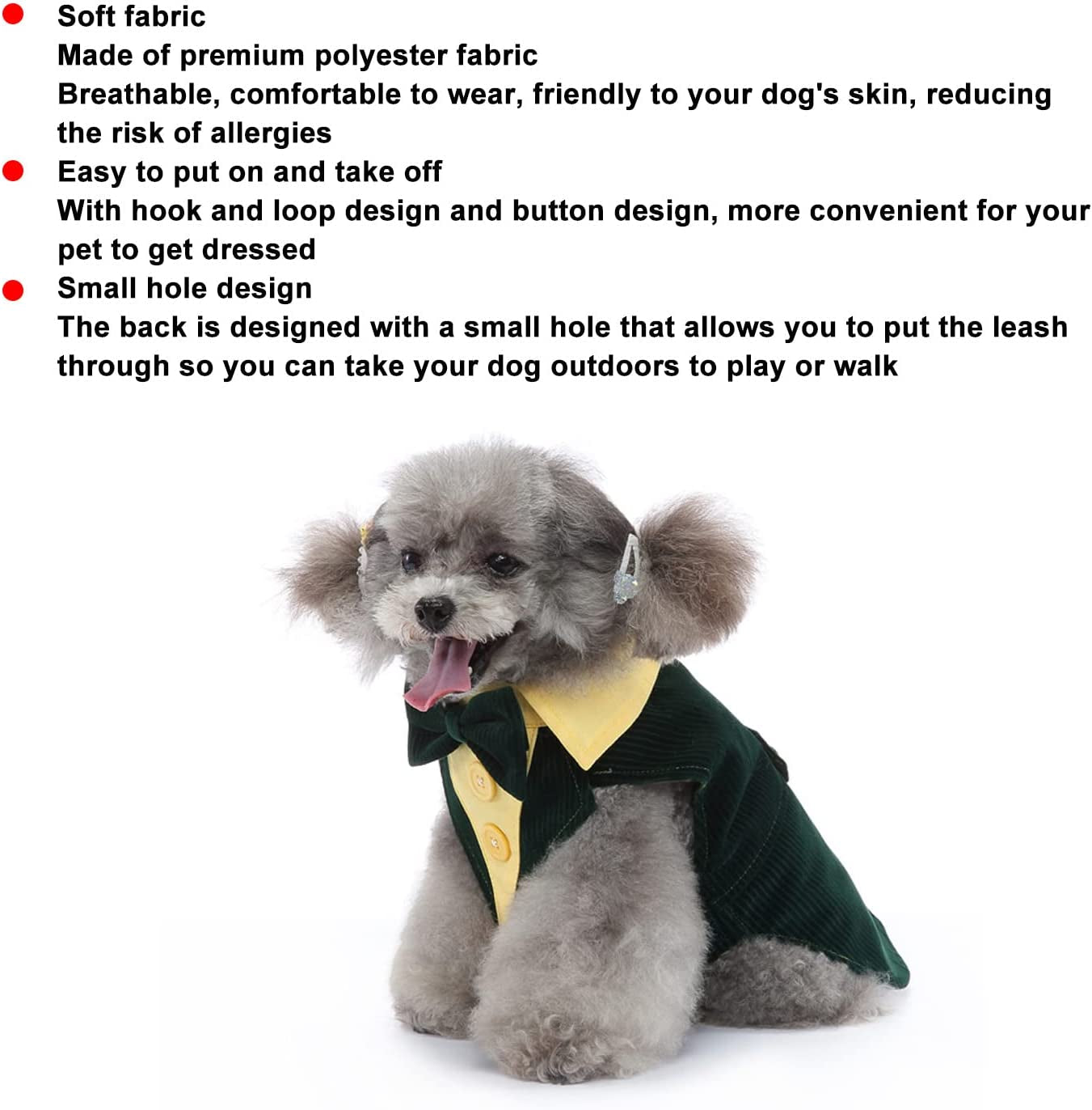 Pet Wedding Suit Retro Comfortable Formal Dog Wedding Attire Dog Tuxedo Suit with Bow Tie Collar for Special Events (XL) (Size : Large) Animals & Pet Supplies > Pet Supplies > Dog Supplies > Dog Apparel MAXBUS   