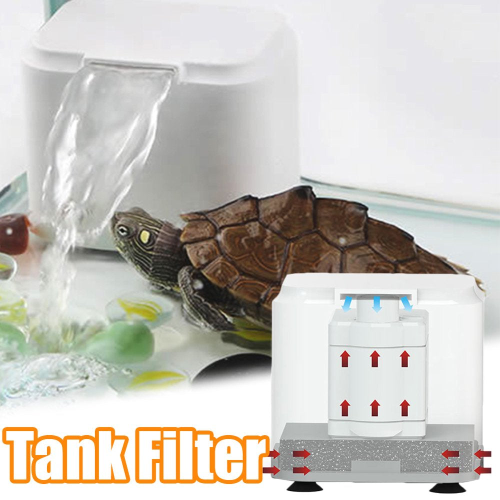 Cheers.Us Aquarium Turtle Filter, Turtles Habitat Reptile Tank Filter Submersible Low Water Level Waterfall Filter Turtle Tank Aquarium Filter, Aquarium Filter for Aquatic Turtle Tanks and Aquariums Animals & Pet Supplies > Pet Supplies > Fish Supplies > Aquarium Filters Cheers.US   