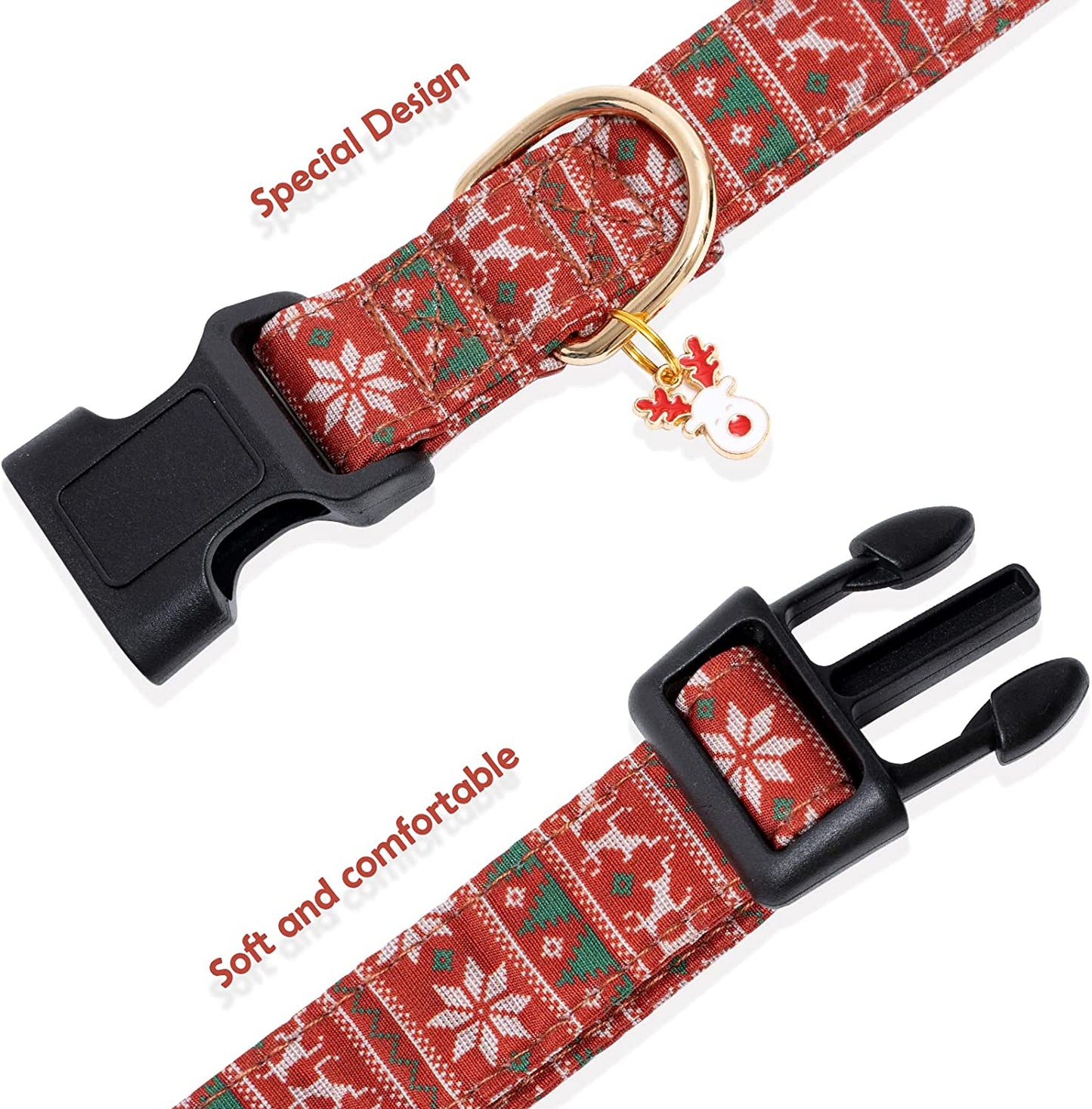 Cotton Christmas Dogs Collar with Bow Tie Red Green Dog Collars for Girl Female Boy Male Small Medium Large Dogs L Animals & Pet Supplies > Pet Supplies > Dog Supplies > Dog Apparel Faygarsle   