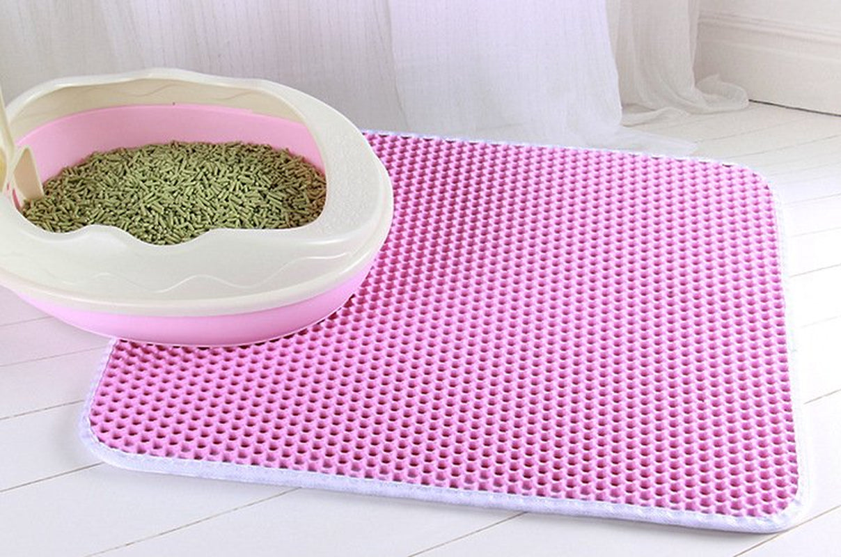 LEERUI Cat Litter Mat, Litter Box Mat,Honeycomb Double Layer Trapping Litter Mat Design,Waterproof Urine Proof Kitty Litter Mat,Easy Clean Scatter Control Animals & Pet Supplies > Pet Supplies > Cat Supplies > Cat Litter Box Mats HMDRUI Pink  