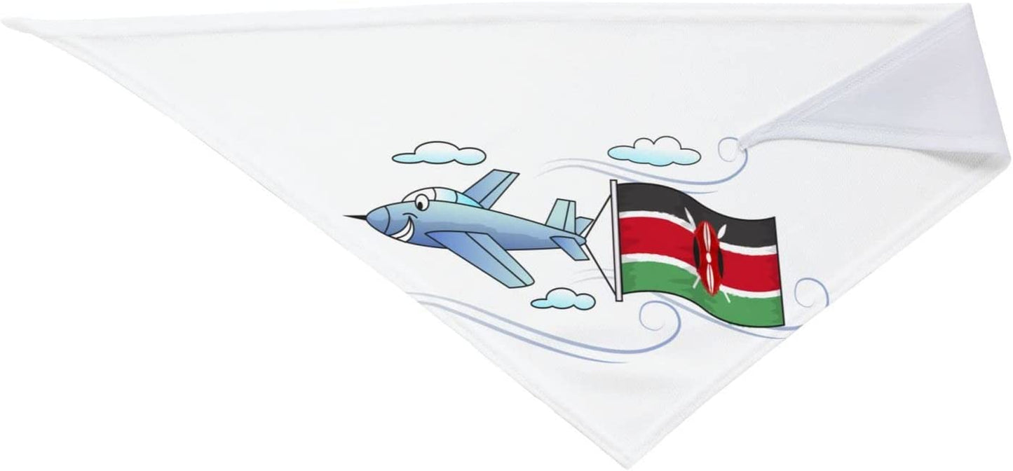 Airplane with Kenyan Flag Pet Dog and Cat Decorative Triangle Scarf,Dog Bandana,Breathable and Stain Resistant. Animals & Pet Supplies > Pet Supplies > Dog Supplies > Dog Apparel ZALTAS   