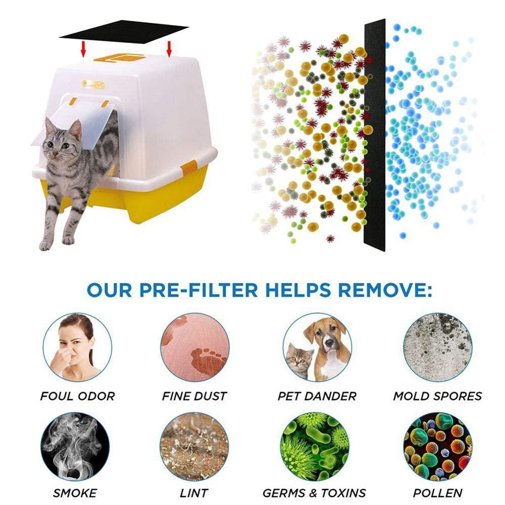 Pet Enjoy 4/6Pcs Cat Litter Mats,Deodorizing Filter Fit for Cat Litter Box,Waterproof Urine Proof Kitty Litter Mat,Easy Clean Scatter Control