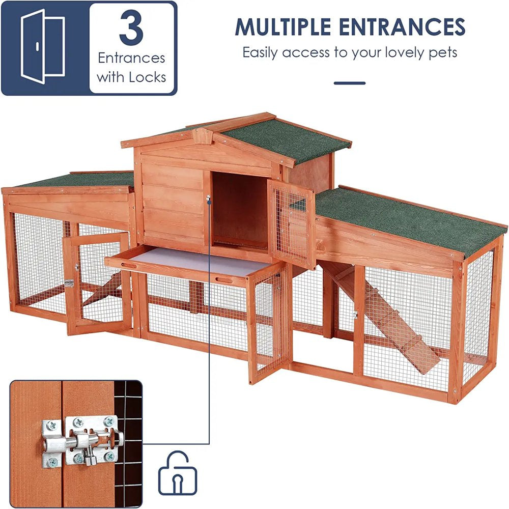 Increkid 81" Rabbit Hutch Outdoor Bunny Cage Indoor Small Animal House W/ Run Animals & Pet Supplies > Pet Supplies > Small Animal Supplies > Small Animal Habitats & Cages Increkid   