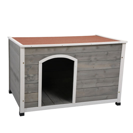Outdoor Wood Dog House, Dog Cabin with Weatherproof Roof and Open Door, Easy to Clean Animals & Pet Supplies > Pet Supplies > Dog Supplies > Dog Houses Zeeyh   