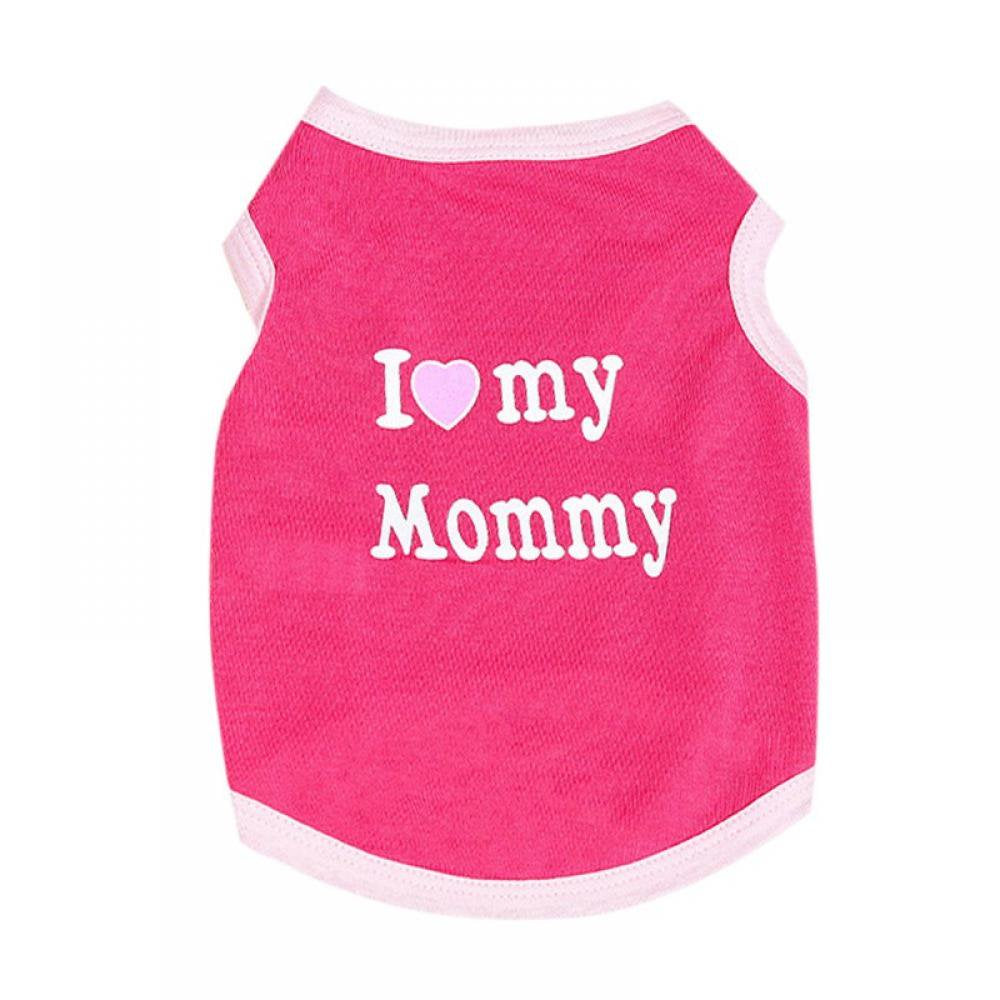 I ❤ My Mommy Dog Shirt Male Puppy Clothes for Small Dog Boy Chihuahua Yorkies Bulldog Pet Cat Outfits Tshirt Apparel (X-Small, Pink) Animals & Pet Supplies > Pet Supplies > Cat Supplies > Cat Apparel Kernelly S Rose Red 