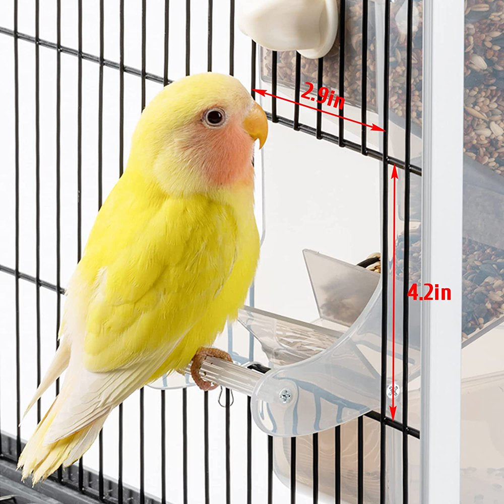 Parrot Automatic Feeder No Mess Bird Feeder for Cage Parakeet Seed Food Container Plastic Lovebirds Cage Accessories for Small Conures Budgies Canary Finches(Blue) Animals & Pet Supplies > Pet Supplies > Bird Supplies > Bird Cage Accessories Znfrt   