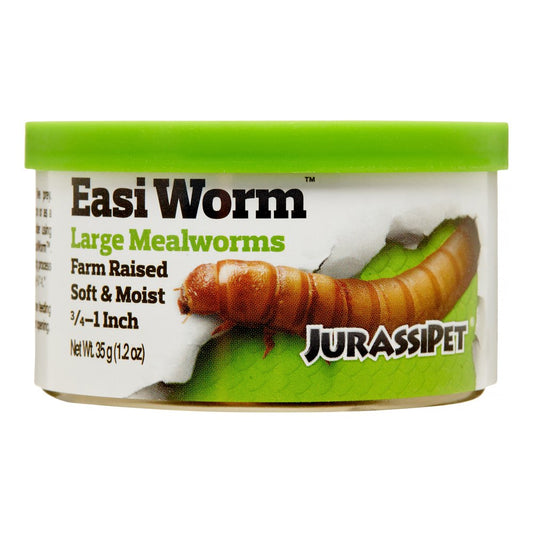 Jurassipet Jurassi-Diet Easi-Worm Large Mealworms Wet Reptiles & Amphibians Food, 1.2 Oz
