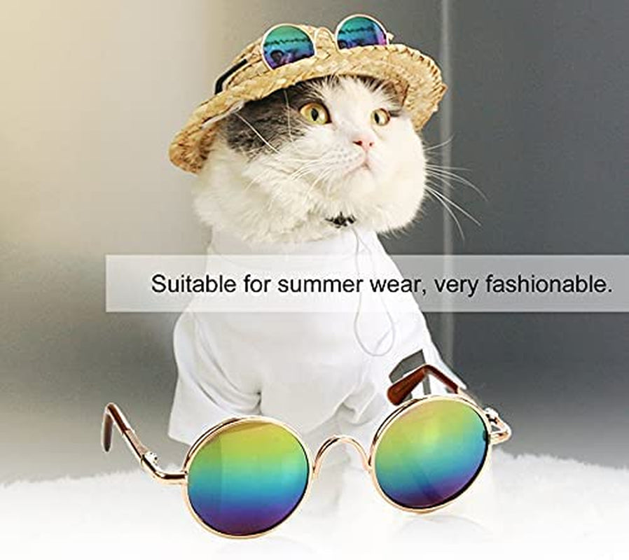 Tatoonly Superjiuex Fashionable Design Small Pet Dogs Cats Eyewear Sunglasses Universal Eye Protective Summer Pet Photos Props Animals & Pet Supplies > Pet Supplies > Dog Supplies > Dog Apparel Superjiuex   