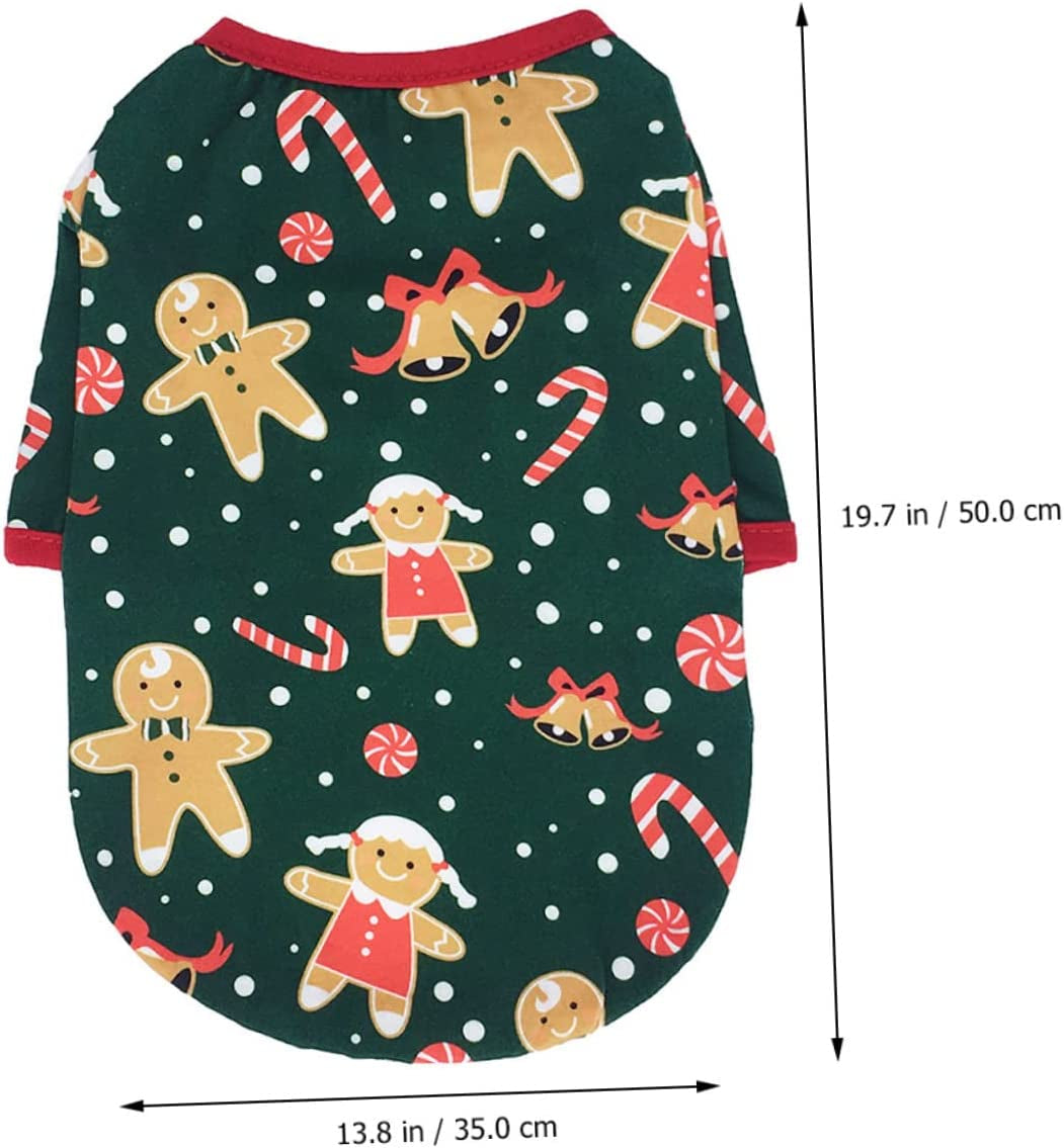 Balacoo 3Pcs Breathable Shirts- Dogs Outfits Adorable Soft and Printed Coat Funny Puppy Design Sweater New Christmas Jumpsuit Pet Cotton Cosplay Jacket Gingerbread Outfit Gifts Medium Animals & Pet Supplies > Pet Supplies > Dog Supplies > Dog Apparel Balacoo   