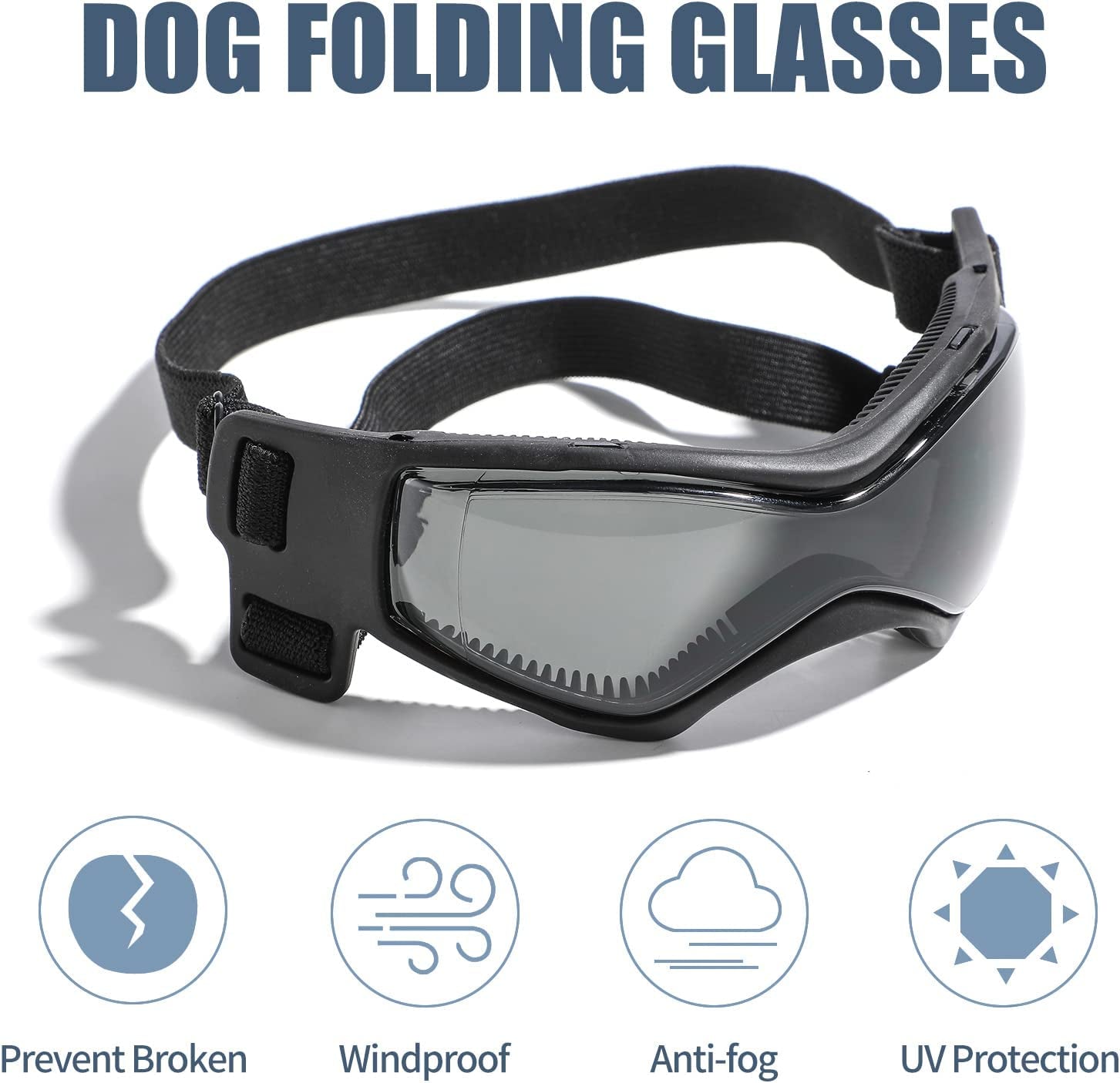 NVTED Dog Sunglasses Dog Goggles, Comfortable Soft Easy Wear Adjustable UV Protection Puppy Sunglasses for Small to Medium Dog (Black) Animals & Pet Supplies > Pet Supplies > Dog Supplies > Dog Apparel NVTED   