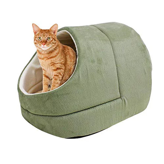 GOOPAWS Cat Cave for Cat and Warming Burrow Cat Bed, Pet Hideway Sleeping Cuddle Cave Animals & Pet Supplies > Pet Supplies > Cat Supplies > Cat Beds JESPET Green  