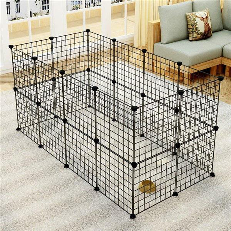 Goodworld Pet Playpen, Small Animal Cage Indoor Portable Metal Wire Yard Fence for Small Animals, Guinea Pigs, Rabbits Kennel Crate Fence Tent Black, 24 Animals & Pet Supplies > Pet Supplies > Dog Supplies > Dog Kennels & Runs FF65436366   