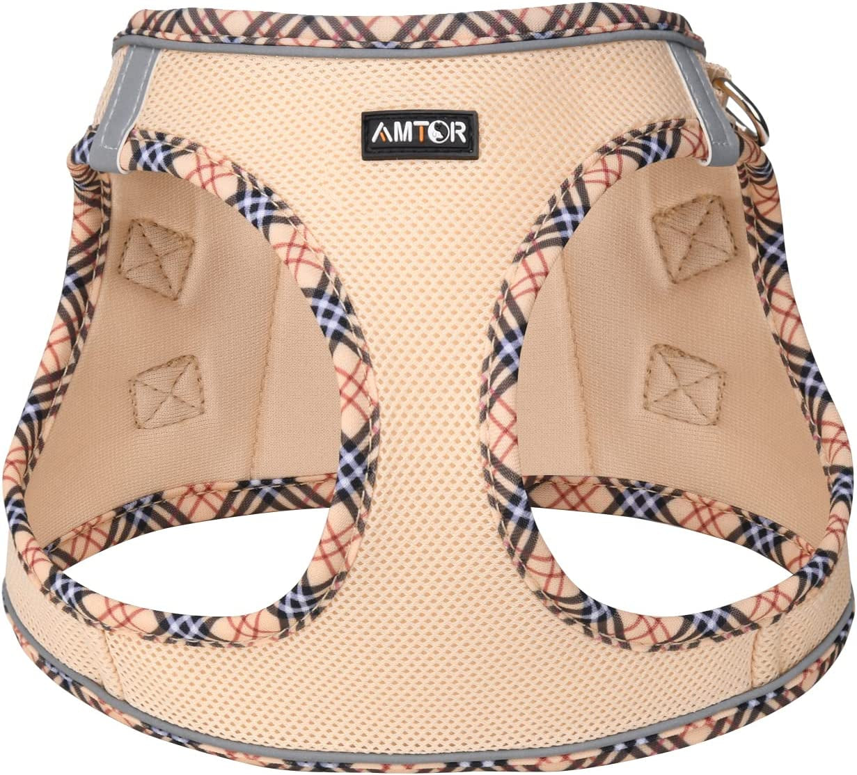 AMTOR Dog Harness with Leash Set,No Pull Adjustable Reflective Step-In Puppy Harness with Padded Vest for Extra-Small/Small Medium Large Dogs and Cats(Beige) Animals & Pet Supplies > Pet Supplies > Dog Supplies > Dog Apparel AMTOR   