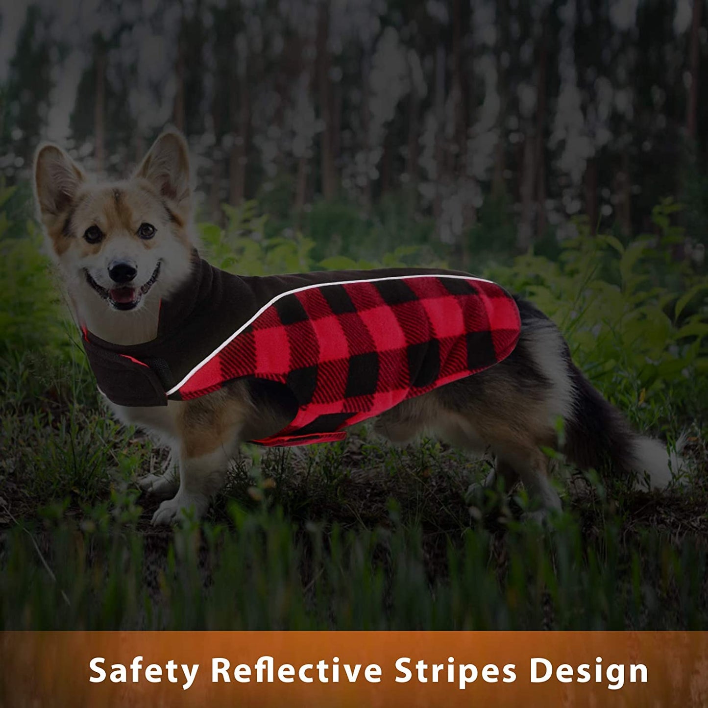 SUNFURA Reflective Dog Cold Weather Coat, British Style Plaid Reversible Waterproof Windproof Pet Winter Warm Vest, Cozy Cotton Lined Stand-Up Collar Outdoor Jacket Apparel for Small Medium Large Dogs Animals & Pet Supplies > Pet Supplies > Dog Supplies > Dog Apparel SUNFURA   