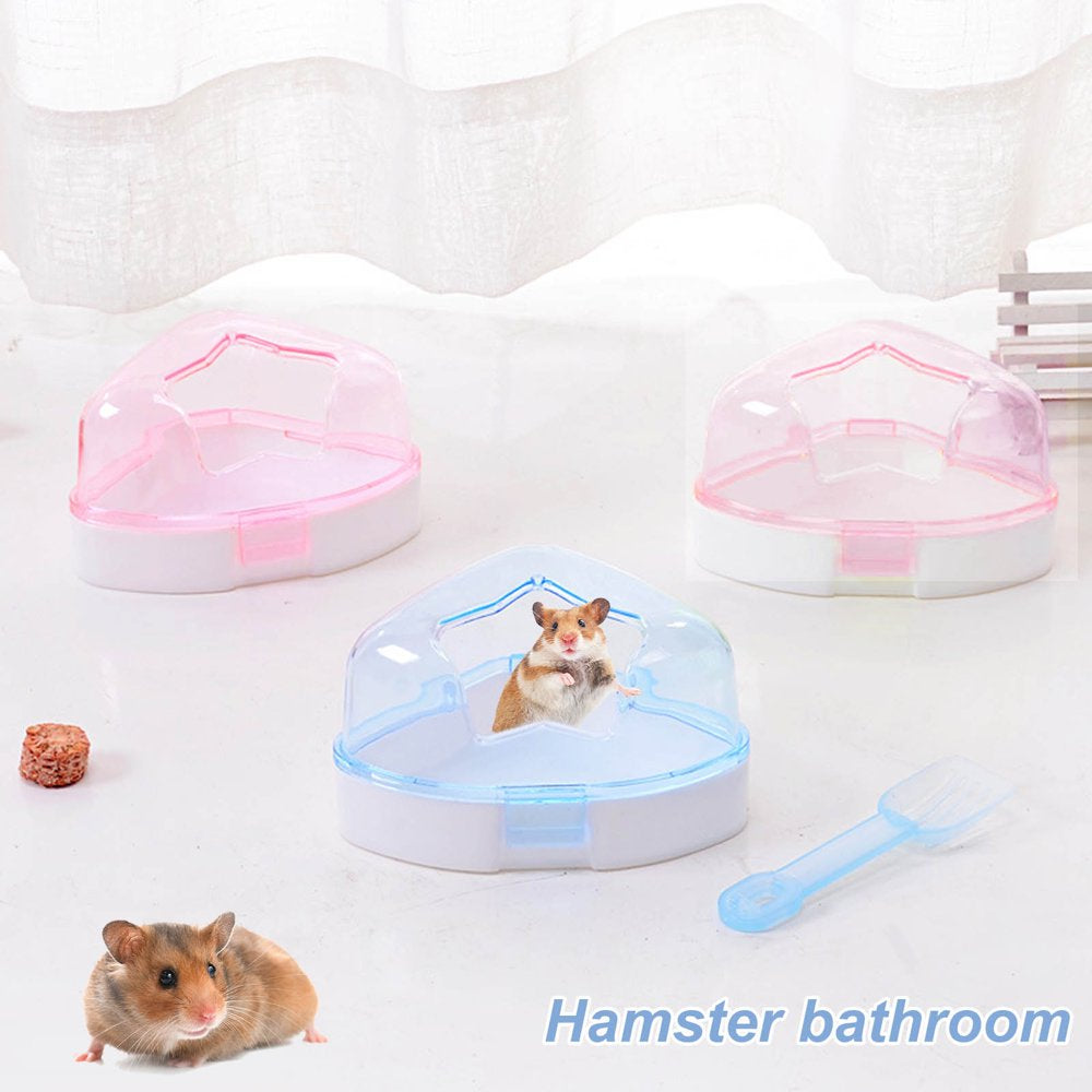 AURORA TRADE Small Animal Hamster Bathroom with Scoop, Ice Bathtub Accessories Cage Toys, Relax Habitat House, Sleep Pad Nest for Hamster, Food Bowl for Guinea Pigs/Squirrel/Chinchilla Animals & Pet Supplies > Pet Supplies > Small Animal Supplies > Small Animal Habitats & Cages AURORA TRADE Blue  