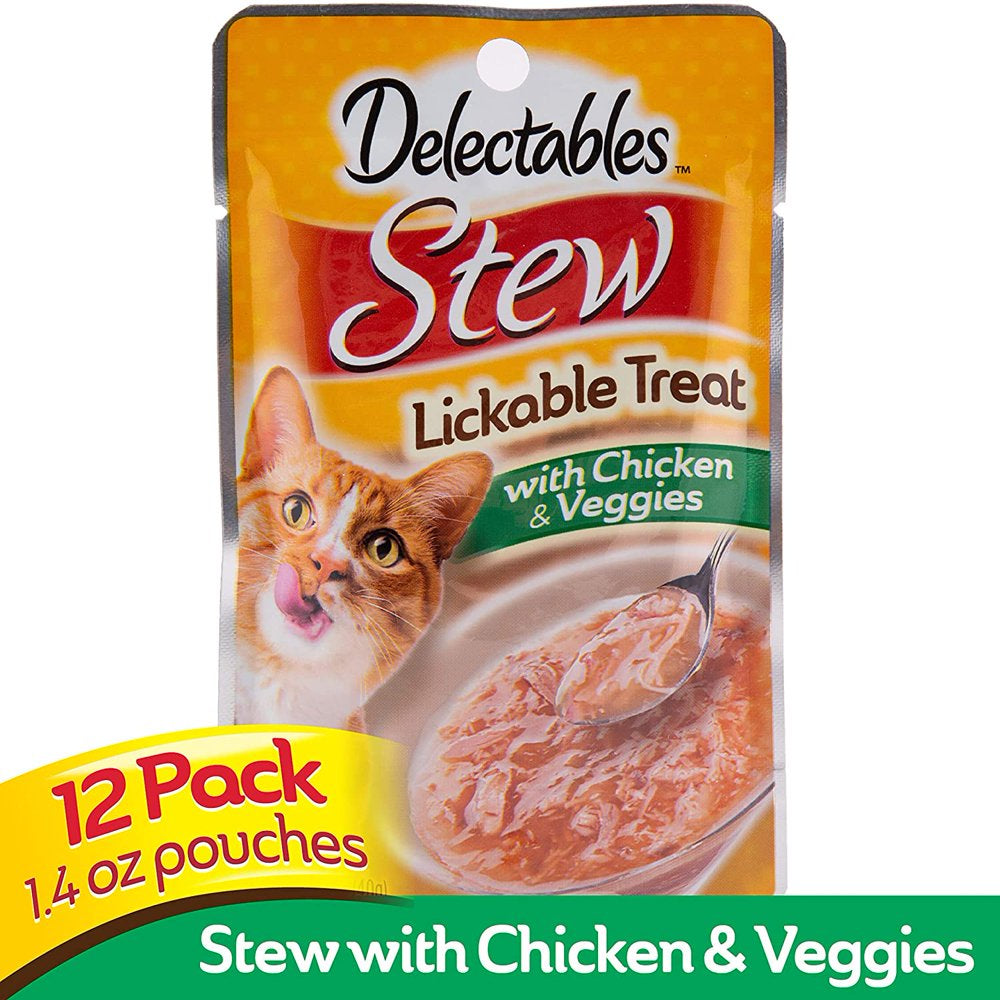 Hartz Delectables Stew Chicken & Veggies Lickable Cat Treat (Chicken & Veggies, 12 Pack) Animals & Pet Supplies > Pet Supplies > Cat Supplies > Cat Treats Hartz   