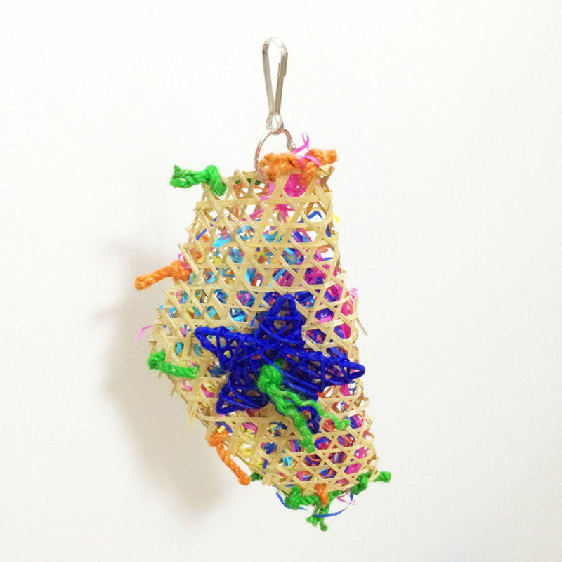 Cute Parrot Bird Chewing Toys Natural Bamboo Woven Cockatiel Bamboo Ladder Climbing Toys Bird Cage Supplies Pet Toy Product Animals & Pet Supplies > Pet Supplies > Bird Supplies > Bird Toys Ardorlove   