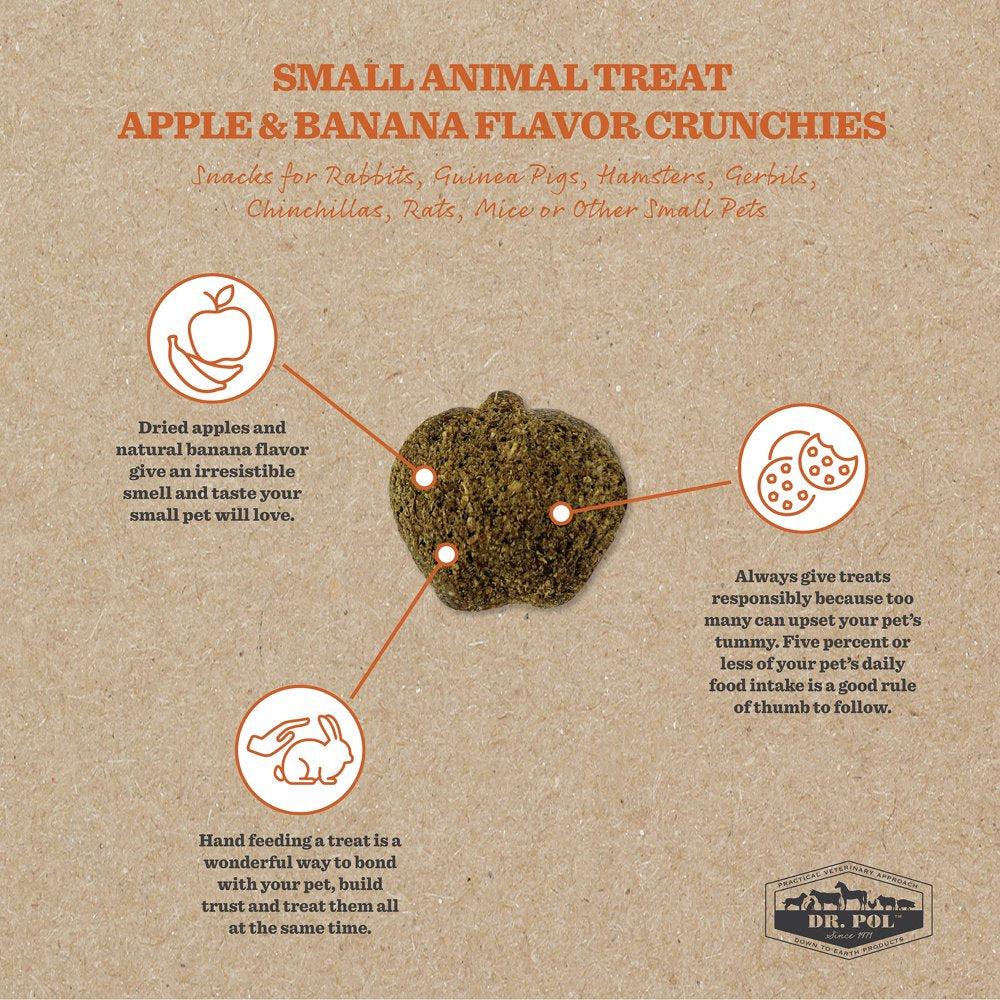 Dr. Pol Apple & Banana Flavor Crunchy Small Animal Treats, 3 Oz. Bag Animals & Pet Supplies > Pet Supplies > Small Animal Supplies > Small Animal Treats Consumers Supply Distributing, LLC   