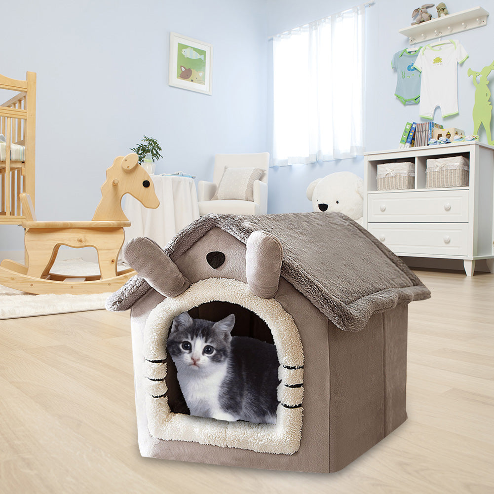 AINIYO Dog House Kennel Soft Pet Bed Small Cat Tent Semi-Enclosed Sleeping Nest Animals & Pet Supplies > Pet Supplies > Dog Supplies > Dog Houses mumaoyi   