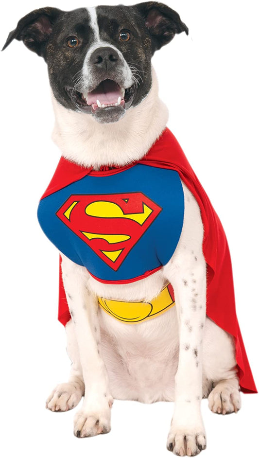 DC Comics Pet Costume, Superman Animals & Pet Supplies > Pet Supplies > Dog Supplies > Dog Apparel Rubie's 1 S (Neck: 12", Girth: 17", Back: 11") 
