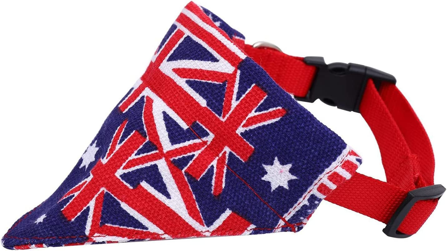 Dog Bandanas Dog Scarf Kerchief Dog Bibs Washable Independence Day Pet Bandana 1 PC USA UK Dog Bandanas Reversible Dog Bandanas Triangle Bibs Scarf for 4Th of Adjustable for Small to Large (Red, L) Animals & Pet Supplies > Pet Supplies > Dog Supplies > Dog Apparel Generic   