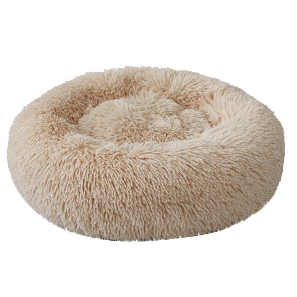 Round Plush Pet Bed for Dogs & Cats,Fluffy Soft Warm Calming Bed Sleeping Kennel Nest Animals & Pet Supplies > Pet Supplies > Cat Supplies > Cat Beds source max 23" Taupe 